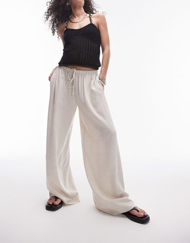 Pantaloni super ampi color pietra in lino naturale in coordinato - Topshop - Modalova