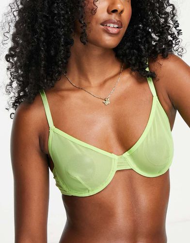 Reggiseno in rete lime fluo con ferretto - Topshop - Modalova