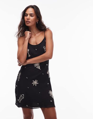 Robe caraco courte à ornements en corde - Topshop - Modalova