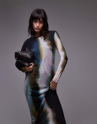 Robe longueur mollet effet dégradé à manches longues - Topshop - Modalova