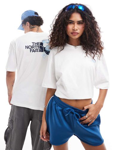 Expedition Stickers - T-shirt oversize bianca e blu con stampa sul retro - In esclusiva per ASOS - The North Face - Modalova