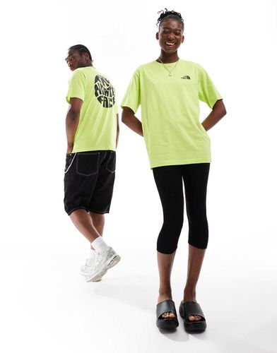 T-shirt color lime con logo circolare sul retro - The North Face - Modalova