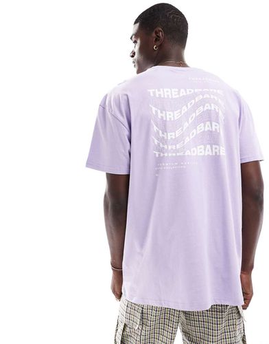 T-shirt oversize color lavanda con stampa del logo sul retro - Threadbare - Modalova