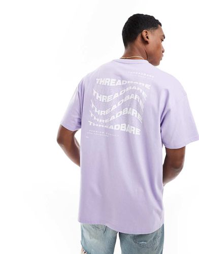 T-shirt oversize color lavanda con stampa del logo sul retro - Threadbare - Modalova