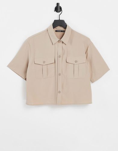 Camicia cargo a maniche corte color pietra - Threadbare - Modalova