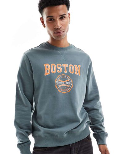 Felpa con stampa "Boston" - Threadbare - Modalova