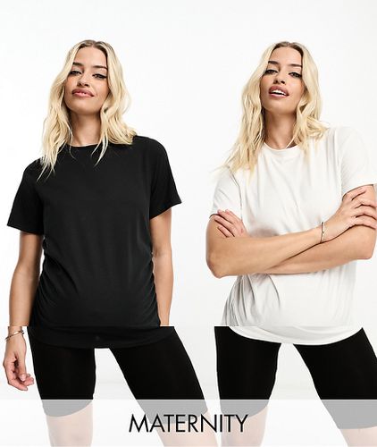 Maternity - Confezione da 2 T-shirt girocollo bianca e nera - Threadbare - Modalova