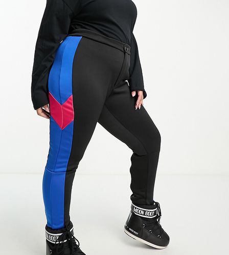 Plus - Ski - Pantaloni da sci neri e blu a pannelli - Threadbare - Modalova