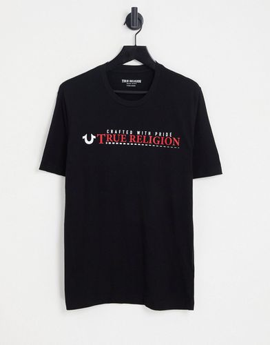 T-shirt nera con stampa - True Religion - Modalova