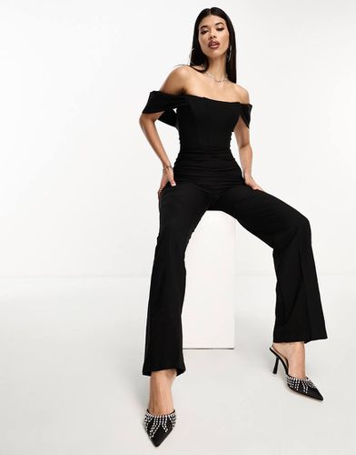 Tuta jumpsuit nera con spalle scoperte - TRENDYOL - Modalova