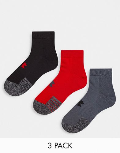 Heatgear - Confezione da 3 paia di calzini bassi neri e rossi - Under Armour - Modalova