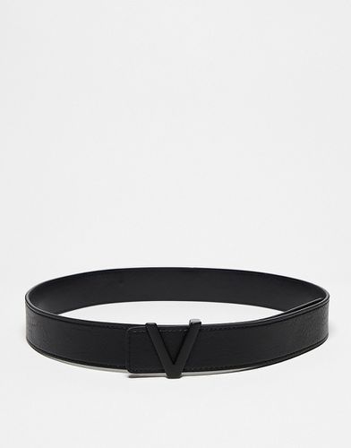 Valentino - Amaretto - Cintura nera con logo a V tono su tono - Valentino Bags - Modalova