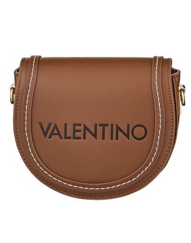 Valentino - Tonga RE - Borsa marrone stile western con patta e cuciture a contrasto - Valentino Bags - Modalova