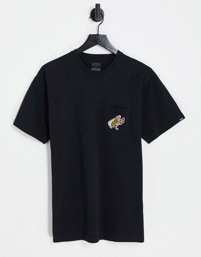 Vans - T-shirt nera con tasca-Nero - Vans - Modalova