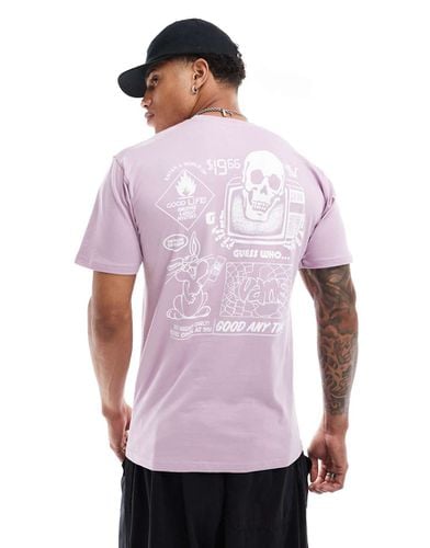 T-shirt a maniche corte color lavanda velato con stampa sul retro - Vans - Modalova