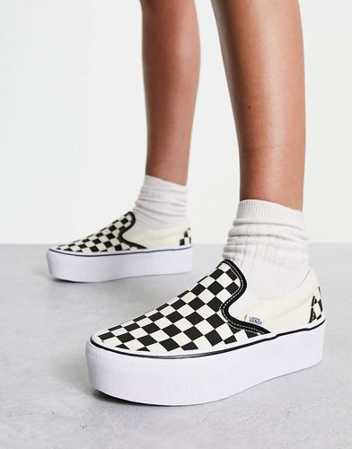 Classic - Sneakers nere e bianche a scacchi senza lacci con suola rialzata - Vans - Modalova