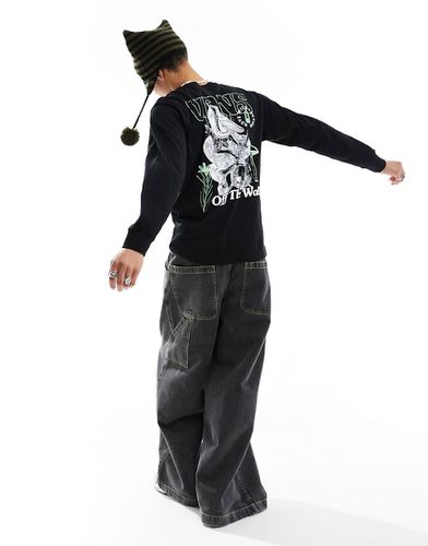 Distorted - T-shirt a maniche lunghe nera con stampa sul retro di serpente - Vans - Modalova