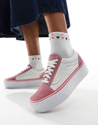 Old Skool - Sneakers rosa e bianche con suola rialzata - Vans - Modalova