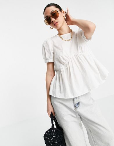 Blusa in cotone bianca con peplo - WHITE - Vero Moda - Modalova
