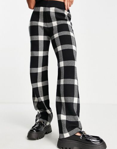 Pantaloni in maglia neri e bianchi a quadri in coordinato - Vero Moda - Modalova