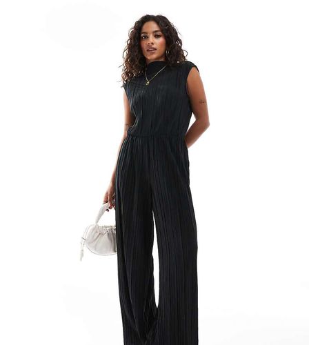 Tuta jumpsuit accollata senza maniche plissé nera - Vero Moda Petite - Modalova