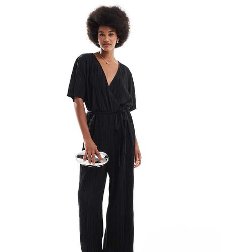 Tuta jumpsuit avvolgente plissé nera - Vero Moda Tall - Modalova