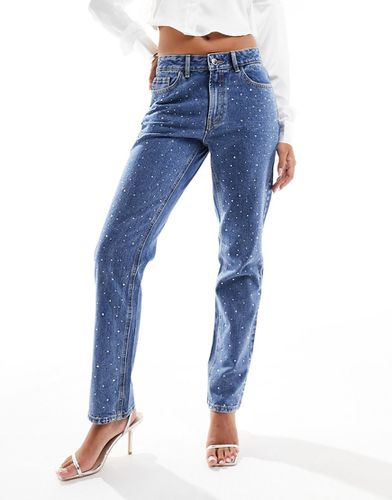 Jeans in denim lavaggio medio con strass - Vila - Modalova