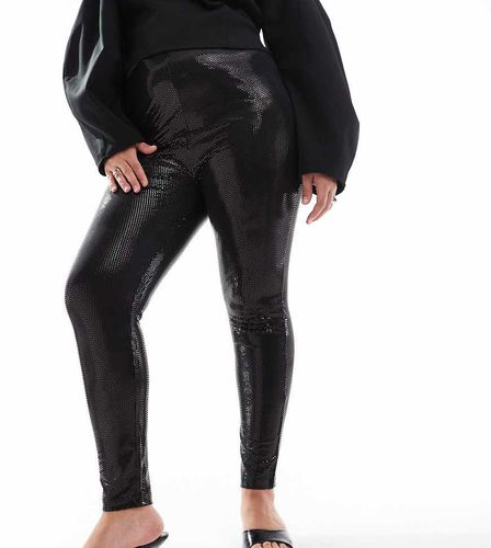 Leggings neri con paillettes stile disco - Yours - Modalova