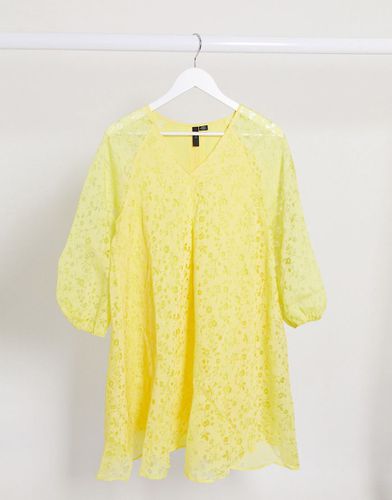 Y.A.S - Vestito grembiule con maniche a sbuffo giallo a fiori - YAS - Modalova