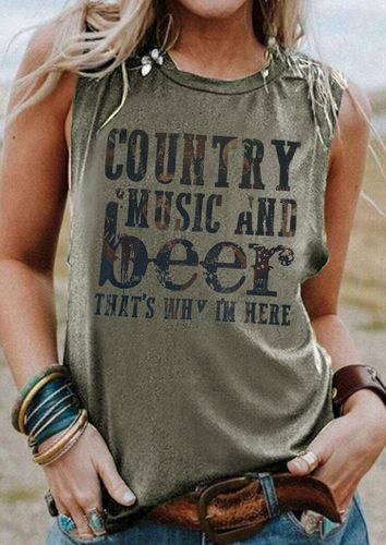 Country Music And Beer That's Why I'm Here Tank - Bellelily - Modalova