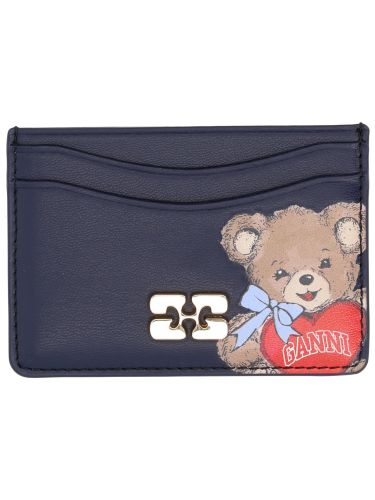 Ganni leather wallet - ganni - Modalova