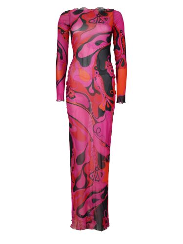 Pucci abito lungo orchidee in tulle - pucci - Modalova