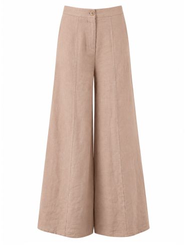 Semicouture pantalone "kym" in lino - semicouture - Modalova