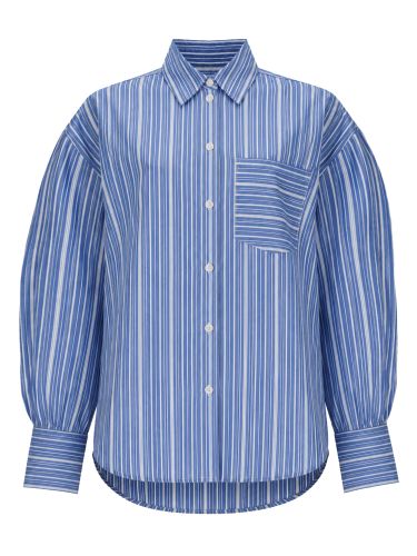 Ganni camicia in cotone a righe - ganni - Modalova