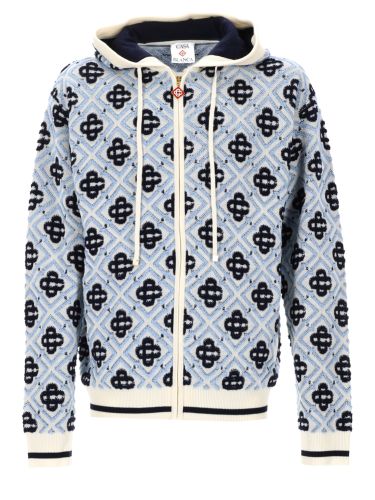 Felpa monogram con cappuccio e zip - casablanca - Modalova