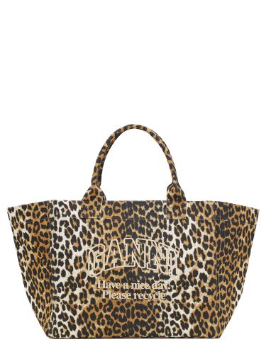 Ganni borsa tote "leopard xxl" - ganni - Modalova