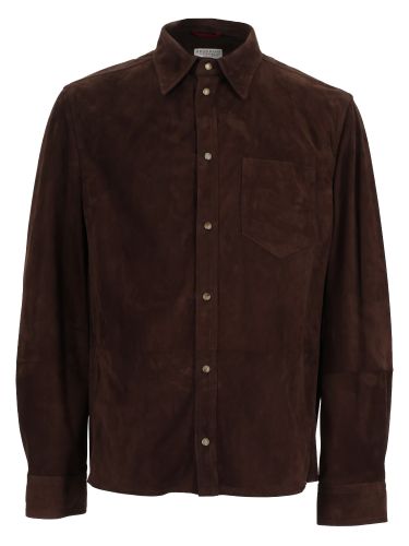 Giacca camicia in suede - brunello cucinelli - Modalova