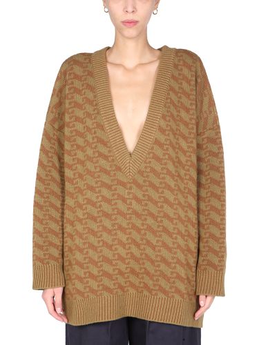 Jejia v-neck jacquard sweater - jejia - Modalova