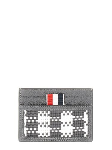 Thom browne woven leather card case - thom browne - Modalova