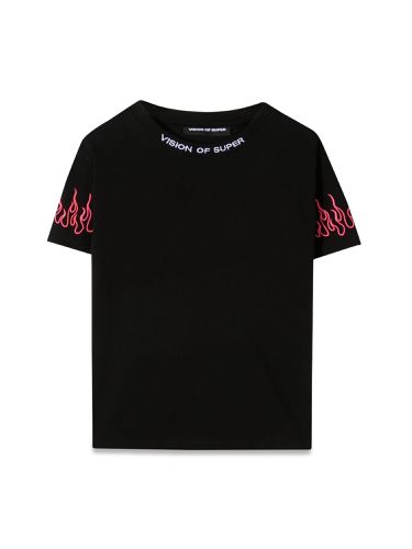 Embroidered tshirt fuchsia flame - vision of super - Modalova