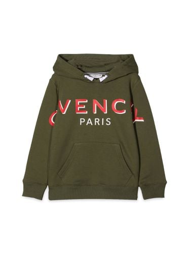 Brushed fleece sweater, "shadow oversized" printed logo - givenchy - Modalova