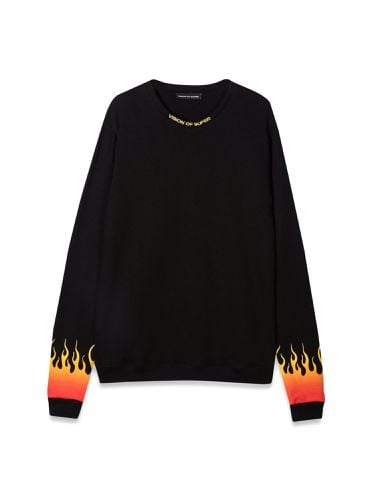 Crewneck with red shaded flames - vision of super - Modalova