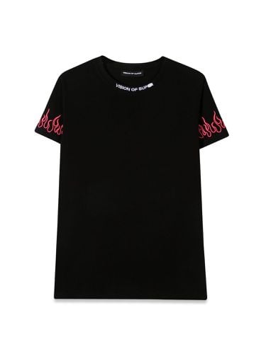 Embroidered tshirt fuchsia flame - vision of super - Modalova