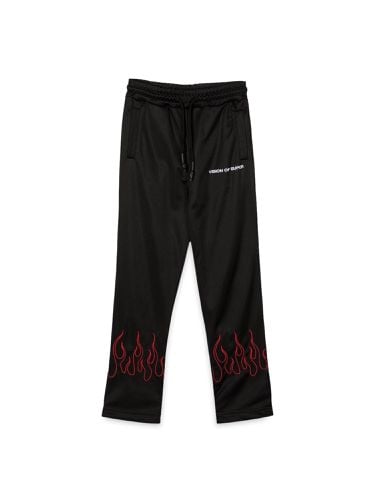 Pants with red embroidered flames - vision of super - Modalova