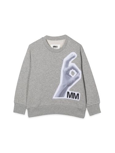 Mm ok crewneck sweatshirt - mm6 maison margiela - Modalova