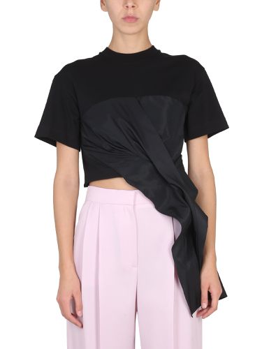 Draped hybrid t-shirt - alexander mcqueen - Modalova