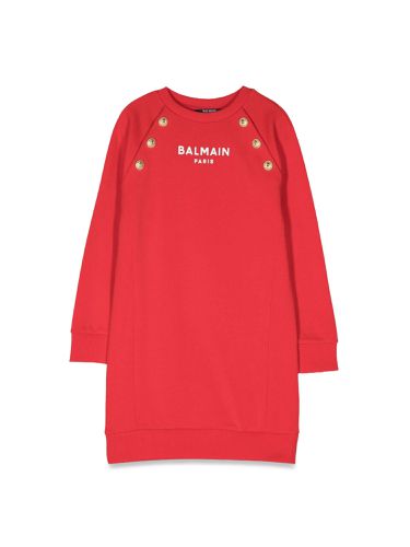 Ml sweatshirt dress logo and buttons - balmain - Modalova