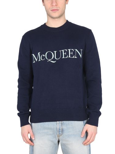 Cotton logo embroidery jersey - alexander mcqueen - Modalova