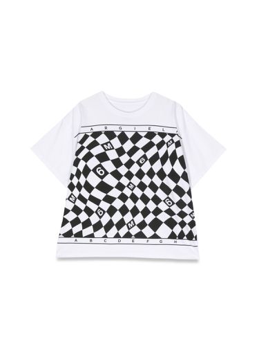 Optical print mc t-shirt - mm6 maison margiela - Modalova