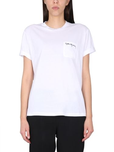 T-shirt with logo embroidery - stella mccartney - Modalova